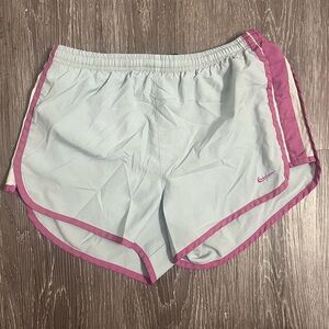 Nike Women's Athletic Shorts in Light Blue and Pink